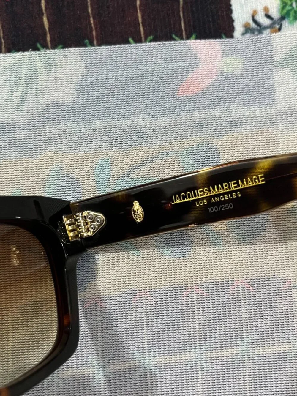 Jacques Marie Mage Black Thick-Framed Square Sunglasses